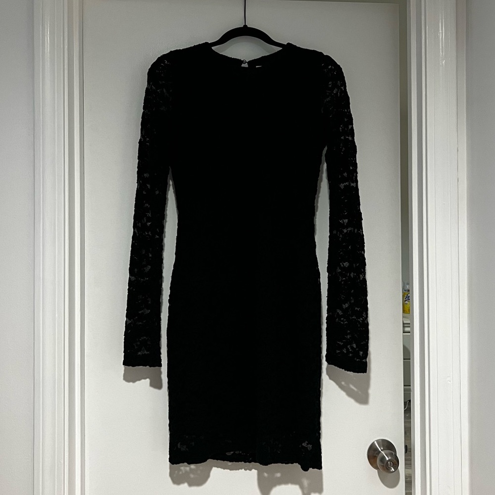 Nightcap Long-sleeve Lace Dress